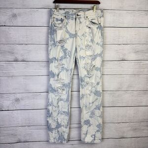 Abercrombie And Fitch Bleached Jeans Stretch Light‎ Wash Distressed Mens 28W/32L
